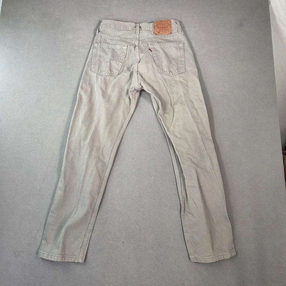 Vintage‎ Levis 501 Jeans Mens Gray Denim Made USA Button Stained 90s fits 27x30